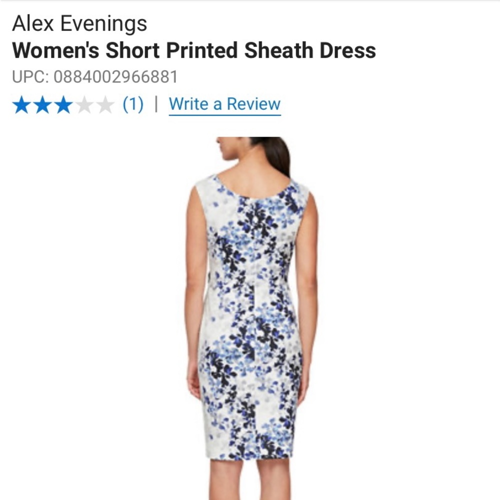 Alex Evenings Sheath Dress Size 16 New with Tags NWT